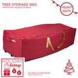 Simplify Christmas Tree Storage Bag | Holds Artificial Trees up to 11 Feet Tall | Holiday Decorations Organizer | Wheeled | Collapsible Duffle | Red Simplify