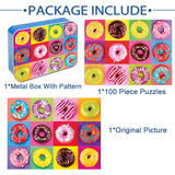 LELEMON Puzzles for Kids Ages 4-8,Donut Puzzle 100 Piece Puzzles for Kids in a Metal Box, Educational Kids Puzzles Jigsaw Puzzles 100 Piece Puzzle Games Puzzle Toys for Girls and Boys LELEMON