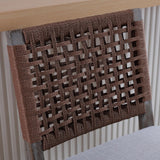 DM Furniture 27" Farmhouse Counter Height Bar Stools Set of 4 for Kitchen Island Midcentury Linen Upholstered Stool Chairs with Wicker Backrest and Wood Legs for Home Bar/Dining Counter/Patio, Grey DM Furniture