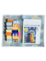 GLAECYY Latch Hook Kits Rug Crochet Yarn Kit Cushion with Starry Night Cat Colour Pre-Printed Canvas Rug Needlework DIY Hook and Latch Kit Christmas Home Decoration20.5''X15''(cat) GLAECYY