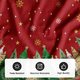 AVOIN colorlife Christmas Star Snowflake Red Christmas Tree Skirt 36 Inch, Fir Pine Spruce Winter Holiday Tree Mat Decoration AVOIN colorlife