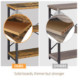 Yaheetech 55 Inch Console Table, Industrial Entryway Table with 3-Tier Storage Shelves, Sofa Table Narrow Long for Living Room, Entryway, Hallway, Foyer, Metal Frame, Rustic Brown Yaheetech