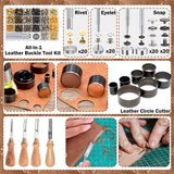 All-in-1 Leather Working Tools Kit for Beginners Professional, Starter Leather Tooling Crafting Working Making Tools and Supplies Kit Set for Adult, Include Leather Pony, Stamping Punching Tools intonly
