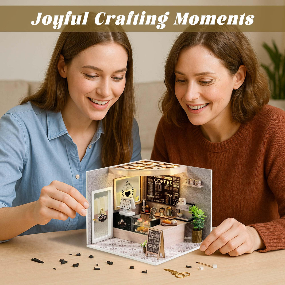 Flever Dollhouse Miniature DIY House Kit Creative Room with Furniture for Romantic Valentine's Gift (Leisurely Coffee Shop) Flever