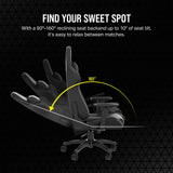 Corsair TC100 Relaxed Gaming Chair - Leatherette - Racing-Inspired Design - Lumbar Pillow - Detachable Memory Foam Neck Pillow - Adjustable Seat Height - Adjustable Armrests - Black Corsair