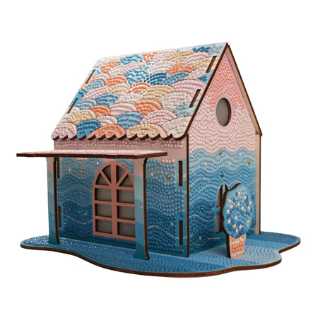 3D Diamond Painting Kit - Rainbow Mermaid Cabin, DIY Full Drill Diamond Art Kit, Premium Craft Set for Home Decor and Gifts Party Ready