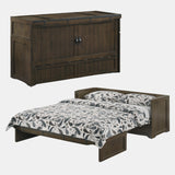 NIGHT & DAY Rustic Cube Pre-Assembled Cabinet Murphy Bed (Rustic Brown W/Ranchero Hardware) Night & Day Furniture