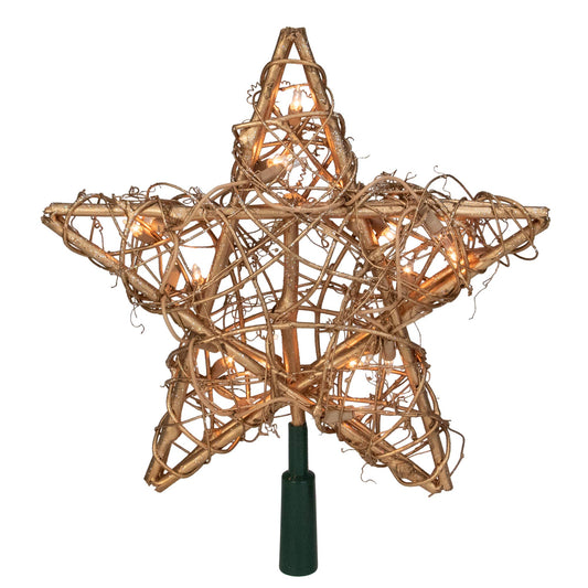 Kurt S. Adler Kurt Adler 20-Light Gold Rattan Star Treetop