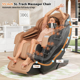 Shahoo Zero Gravity Full Body Massage Chair with SL-Track, AI Voice Control & Heating – Auto Body Scan, Air Compression Foot Massage, 8 Auto Programs Shahoo