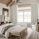 Guken Cream Linen Blackout Curtains 84 Inch Length 2 Panels Set for Living Room Bedroom Back Tab Thermal Insulated 100% Black Out Linen Drapes Room Darkening Window Curtains Ivory Natural Guken