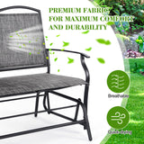 Backyard Expressions 2-Person Outdoor Glider Bench, Patio Double Swing Rocking Chair Loveseat w/Powder Coated Steel Frame for Backyard Garden Porch, Black Frame - Heathered Grey Sling Fabric BACKYARD EXPRESSIONS PATIO · HOME · GARDEN