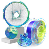 YOUSU 3D Printer Filament, Tri-Colors PLA Filament 1.75mm, Coextrusion Silk PLA Filament, Rainbow PLA Filament with Silk PLA Blue-Purple-Yellow, 3D Printing Filament +/-0.02mm, 1kg/2.2lbs Yousu