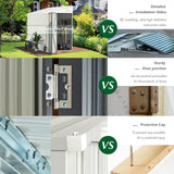 AECOJOY Outdoor 6x8 Metal Shed, Small Storage Shed & Outdoor Cabinet for Backyard, Patio in White AECOJOY