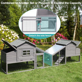 Chicken Coop, Mobile Chicken House with with Wheels, Outdoor Hen House Poultry Cage with Nesting Box, Leakproof Pull Out Tray and UV-Resistant Roof (Grey) Suumerpety