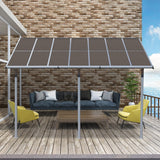 BPS 13' x 10' Wall Mount Gazebo Outdoor Pergola, Polycarbonate Gazebo with Water-Resistant and UV-Fighting Panels Canopy BPS