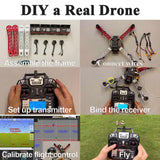 HAWK'S WORK F450 Drone Kit to build, DIY Quadcopter Set, Frame + Pixhawk + GPS + Power Module + ESC + Brushless Motor + Prop + Battery + RC Transmitter & Receiver + Accessory + Guild Book & Video (A) HAWK'S WORK