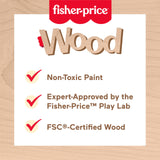 Fisher-Price Preschool Toy Wooden Herb Garden and Tools Playset, 12 Wood Pieces for Pretend Play Kids Ages 3+ Years Fisher-Price