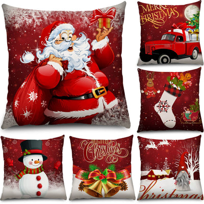 6 Pcs Christmas Pillow Covers Cushion Covers Decoration Holiday Decor Throw Pillow Case for Sofa Couch Christmas Office Bedroom Decorations(18 x 18 in,Funny Style)