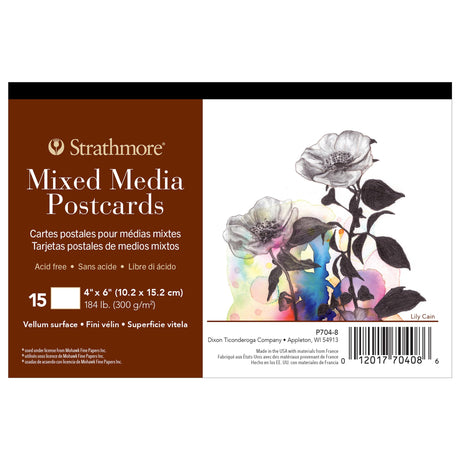 Strathmore Mixed Media Postcard Pad, 4x6 inches, 10 Pack, Envelopes Included - Custom Greeting Cards for Weddings, Events, Birthdays Strathmore