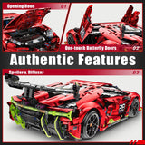 OWNONE 1 Remote Control Super Car Building Kits, 1835PCS Technique Plated Race Car Building Set for Adults Men Teens - with 5 Fast Motors, Electric Height Adjustment & Drift Spin Wheels OWNONE 1