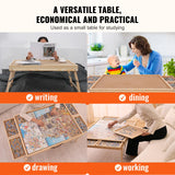 VEVOR 1500 Piece Puzzle Table with Folding Legs, 4 Drawers and Cover, 32.7"x24.6" Wooden Jigsaw Puzzle Plateau, Puzzle Accessories Board for Adults, Puzzle Organizer Storage System, Gift for Mom VEVOR