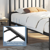 Yaheetech Twin Size Bed Frame Metal Platform Bed Frame Mattress Foundation with Spindle Headboard & Footboard/No Box Spring Needed/14 Inch Underbed Storage/Firm Support & Easy Set up Structure, Black Yaheetech