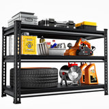 SUPPNEED Adjustable Shelving Units and Storage, 48”W Garage Shelving Heavy Duty,1500LBS Loads 3-Tier Garage Storage Shelves, Metal Shelves for Living Room,Pantry,48”W×16”D×36”W,Black SUPPNEED