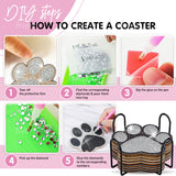 10 pcs Diamond Painting Coasters | Diamond Art Coasters | Dog Paw Diamond Art Painting | Perfect Art Craft Gift for Dog Lover, Dad, Mom, Grandparents, Brother, Sister. LGANHAPY