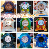 Sweet Password Resin Clock Molds, Table Clock Mold for Resin, Mantel Silicone Molds Kit for Epoxy Resin Casting, DIY Home Decor Christmas Gift with 2 Clock Faces Sweet password