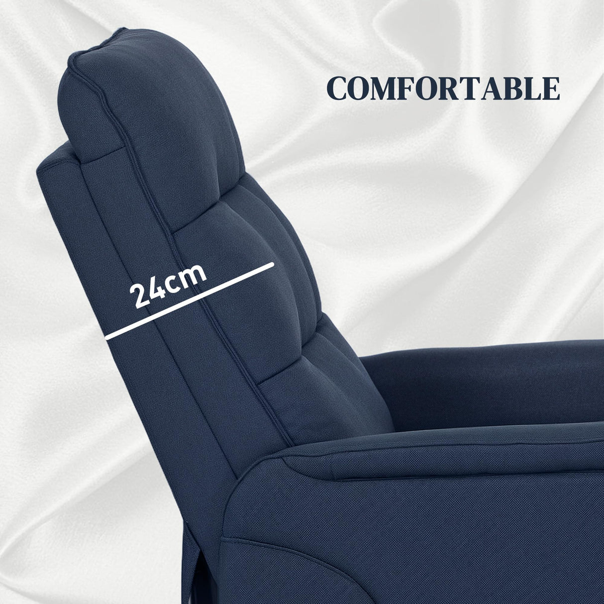 HOMCOM Power Lift Recliner Chair for Elderly, Fabric Lift Chair Sofa with Remote Control, Side Pockets, Pocket Spring, Tufted Back, Quick Assembly, Deep Blue HOMCOM