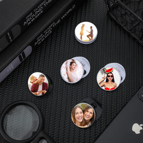 50 Pieces 1.5 Inch Sublimation Blank Aluminum Stickers for Collapsible Phone Holders, Round Sublimation Aluminum Sheets Aluminum Board Heat Transfer for Custom Personalized Sublimation Photo Hotop