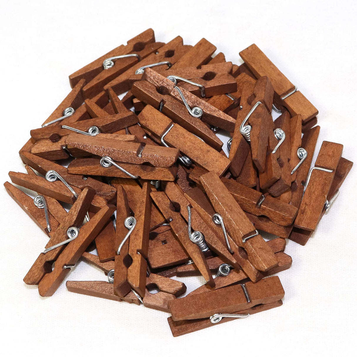 Millennial Essentials Mini Natural Wooden Clothespins, 60pcs, 1.4 Inch Photo Paper Peg Pin Craft Clips for Scrapbooking, Arts & Crafts, Hanging Photos (60pc Rustic Brown) Millennial Essentials
