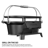 Everdure Oval Cast Iron Grill & Cover – Outdoor, Portable Charcoal Grill and Tabletop Cast Iron Skillet - 100% Cast Iron, Enameled, Durable, Small Charcoal Grill, Camping Stove, Hibachi Grill Everdure
