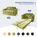 MAXYOYO Convertible Sofa Bed, Pull Out Loveseat Sleeper Sofa, 2 in 1 Folding Couch Bed, Fold Out Floor Couch with Pillows for Living Room Bedroom Lounge, Green MAXYOYO