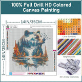 Forest Bear Diamond Painting Kits for Adults - Diamond Art for Adult Bear, Gem Painting Crafts Kits Gift, DIY 5D Gem Art Perfect for Home Wall Decor Gifts (14x14 inch) cviokrdu
