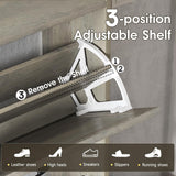 Maupvit Shoe Storage Cabinet with 3 Flip Drawers, Farmhouse Freestanding Organizer with Bench and Seat Cushion, Narrow Slim Shoe Rack Cabinet with Metal Legs for Entryway,Grey Maupvit