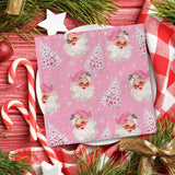 AnyDesign 80 Pack Pink Christmas Napkins Santa Xmas Tree Disposable Napkins Merry Christmas Paper Luncheon Napkins for Xmas Winter Holiday Birthday Party Supplies, 6.5 x 6.5 Inch Generic