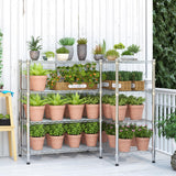 Homdox Heavy Duty Storage Shelves, 4 Tier Wire Shelving Unit, Adjustable Metal Shelves for Storage, Garage Rack Pantry Shelves Kitchen Shelving, 18"x72"x60", Silver Gray Homdox