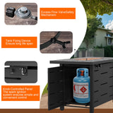 Walsunny 43 inch Outdoor Propane Fire Pit 50,000 BTU Gas Fire Pit Table with Lid, Glass Wind Guard, Waterproof Cover, Rectangle Gas Firepit Table for Garden/Patio, CSA Certification Shintenchi