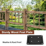 FOROIRON (8 Pack) 4" x 4" Wood Post Plate Connector, Powder-Coated Decking Post Base, Wood Fence Post Anchor Base, Deck Porch Railing Support Base FOROIRON