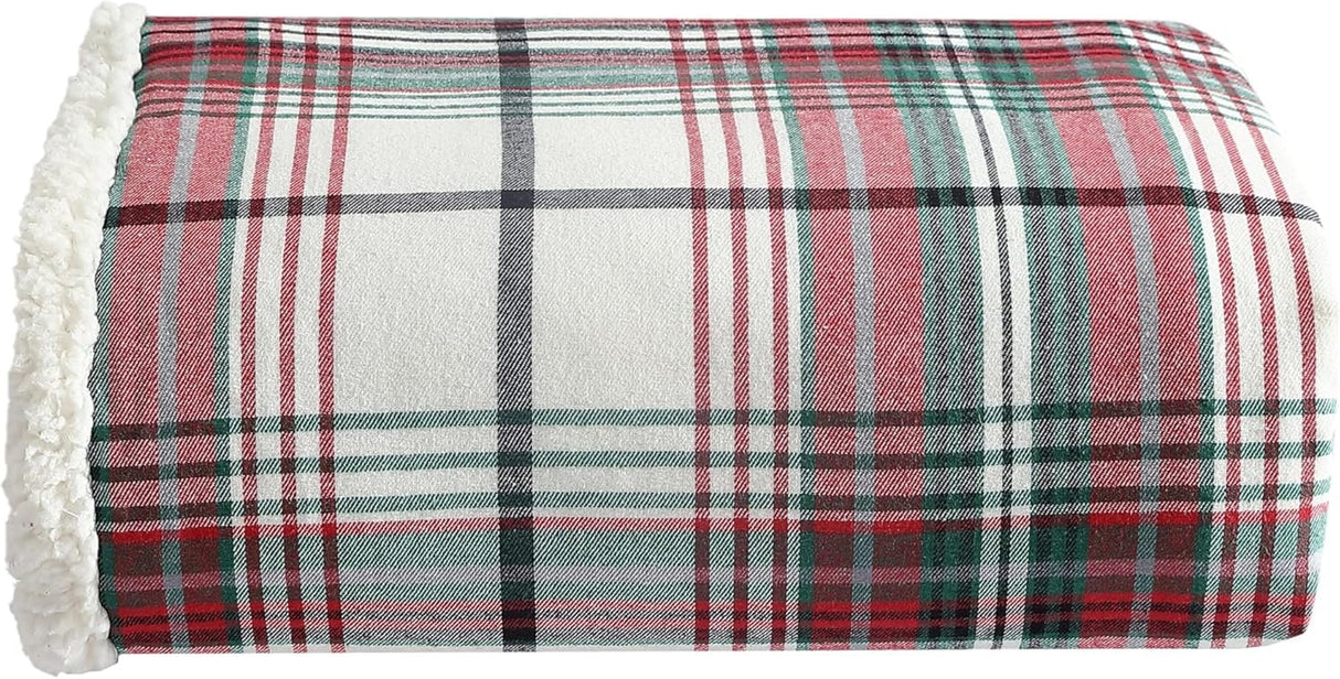 Eddie Bauer - Blanket, Super Soft Reversible Sherpa & Brushed Fleece Bedding, Throw Blankets for Couch, Ideal for Lounging (Montlake Plaid Red) Eddie Bauer