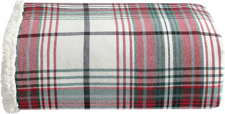 Eddie Bauer - Blanket, Super Soft Reversible Sherpa & Brushed Fleece Bedding, Throw Blankets for Couch, Ideal for Lounging (Montlake Plaid Red) Eddie Bauer