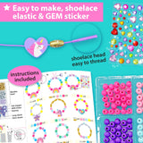 KRAFUN Unicorn Bracelet Craft Kit for Kids, Premium Wooden Beads, 14 Easy DIY Friendship Bracelets, Charms, Gem Stickers, Instructions, Gift for Girls KRAFUN