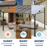 Garvee 10x12 Ft Outdoor Lean to Gazebo, Wall Mounted Patio Hardtop Gazebo Pergola with Polycarbonate Roof, Upgraded Steel Frame Hardtop Pavilion for Patio, Garden, Lawn, Deck Garvee