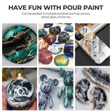 Nicpro Titanium White Color Acrylic Pour Paint, 33.8 Ounce Pre-Mixed Pouring Paint Supplies with Silicone Pour Oil & Gloves for Canvas, Rock, Wood Cell Creation Flow DIY Art Painting, Ready to Pour Nicpro