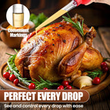 OLESBUR Premium Turkey Basters for Cooking – Baster Syringe for Hot Liquids – Meat and Food Injector – Essential Thanksgiving Cooking Tool – Turkey Baster Large with Cleaning Brush (Red) OLESBUR