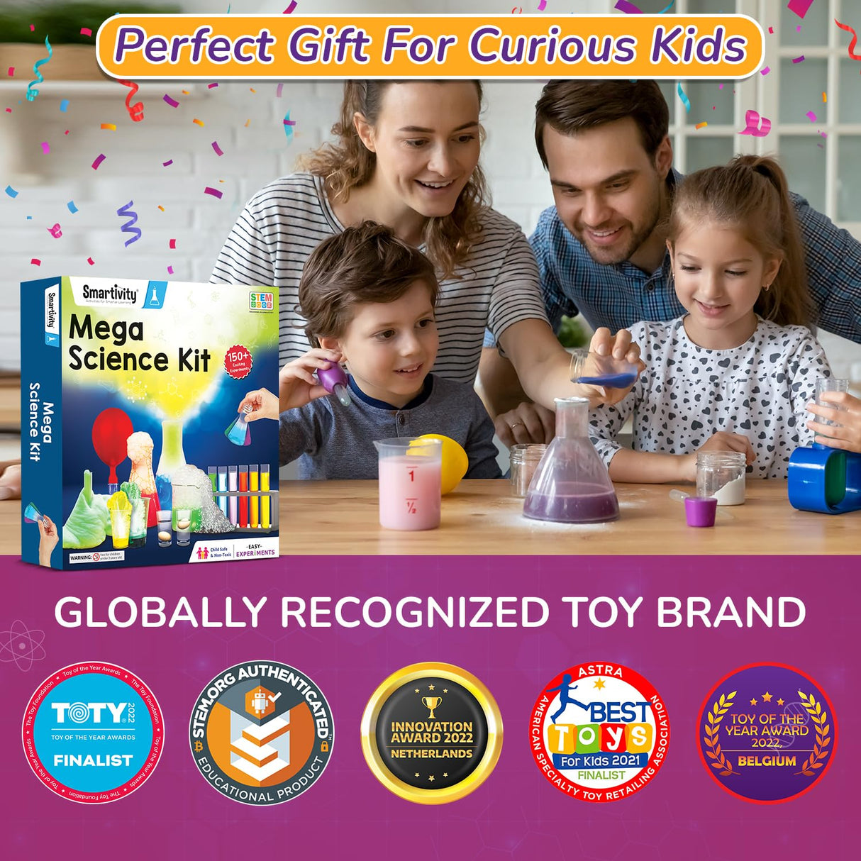 Smartivity Mega Science Kit 108 Mind-Blowing Chemistry Science Experiment Kit for Boys & Girls Age 6,8,10,12,14 Years Old Kids Safe & Non Toxic Chemistry Kit Stem Educational Toys Smartivity