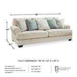 Signature Design by Ashley Monaghan Vintage Sofa with Accent Pillows, Reversible Cushions and Rolled Arms, Beige Signature Design by Ashley