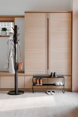 Umbra Flapper Coat Rack, Clothing Hanger, Umbrella Holder, and Hat Organizer, Great for Entryway, Black/Walnut (320361-048) Umbra