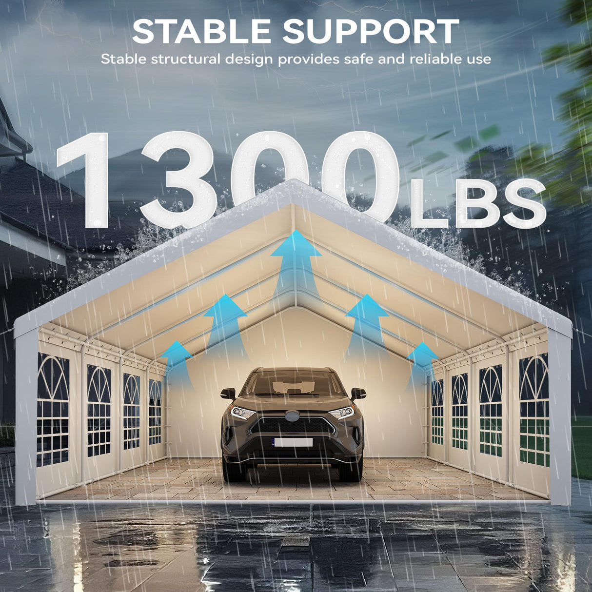 YITAHOME 20x30FT Party Tent Heavy Duty Wedding Event Shelters PVC Upgraded Galvanized Ripple Canopy with Large Roof Removable Sidewalls & 3 Storage Bags 600D Oxford Commercial, White YITAHOME